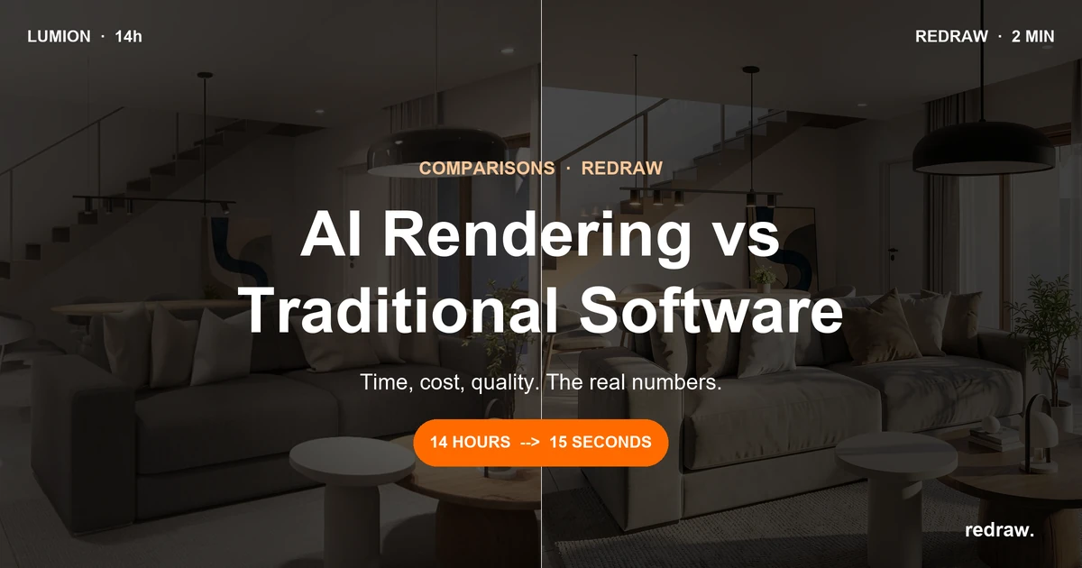 AI rendering vs traditional software comparison 2026
