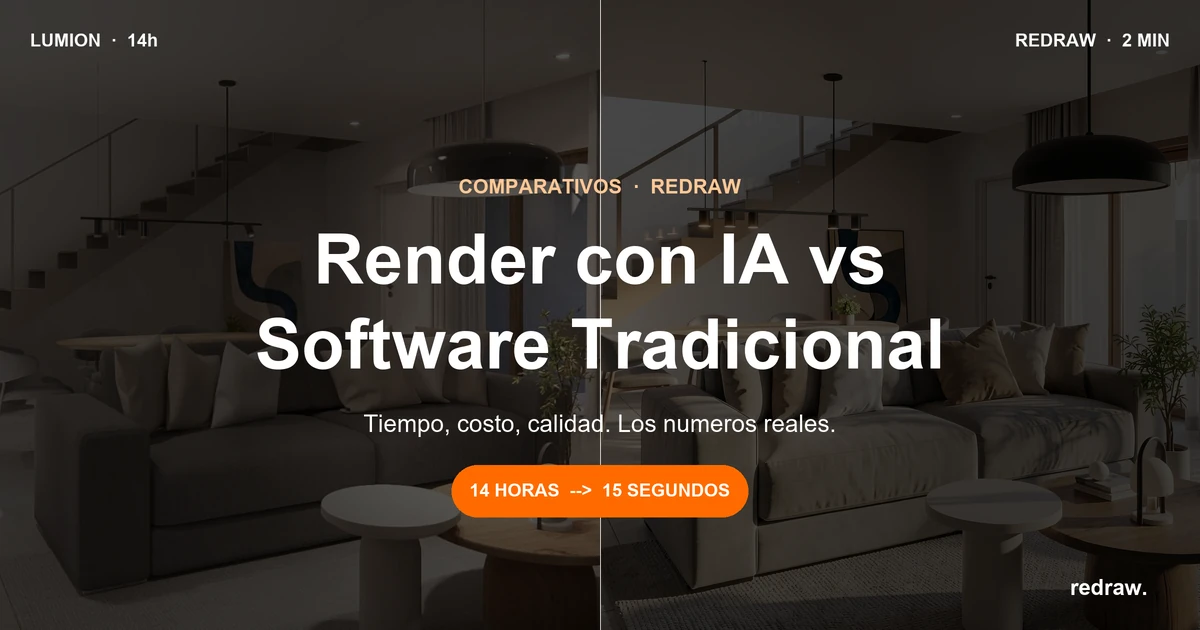 Render con IA vs software tradicional comparativo 2026