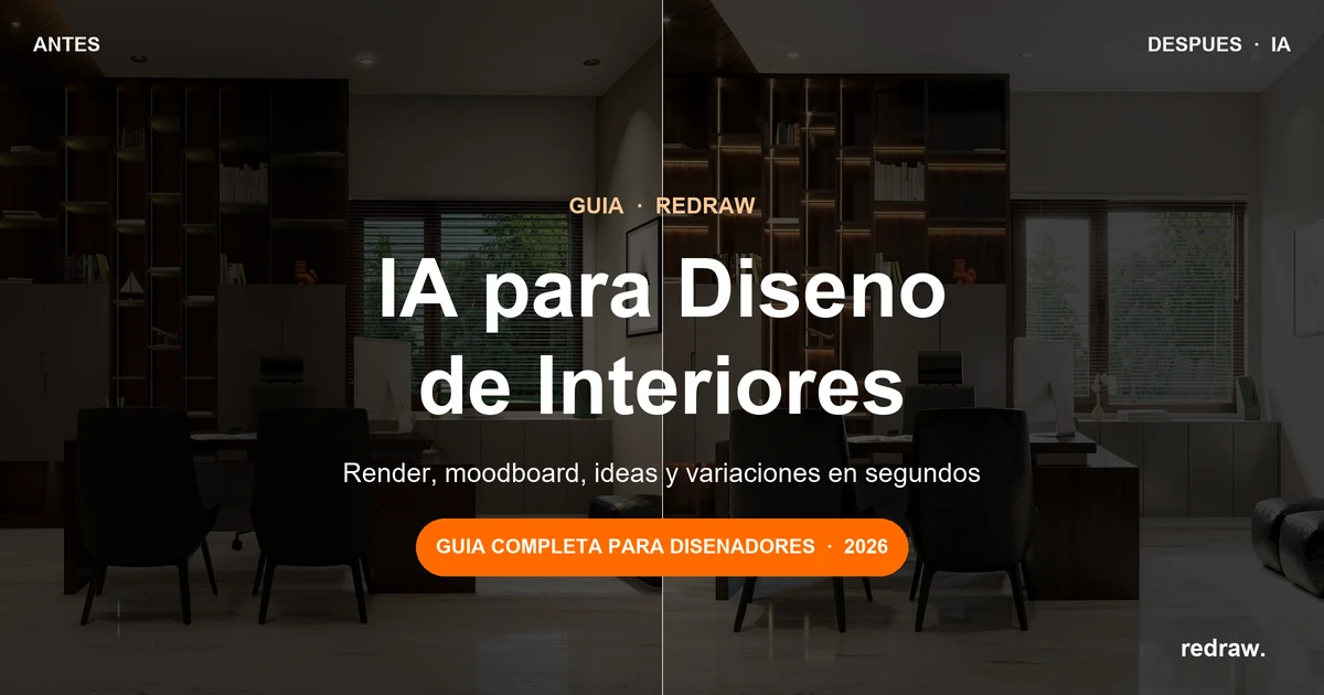 IA para diseño de interiores — guía Redraw 2026